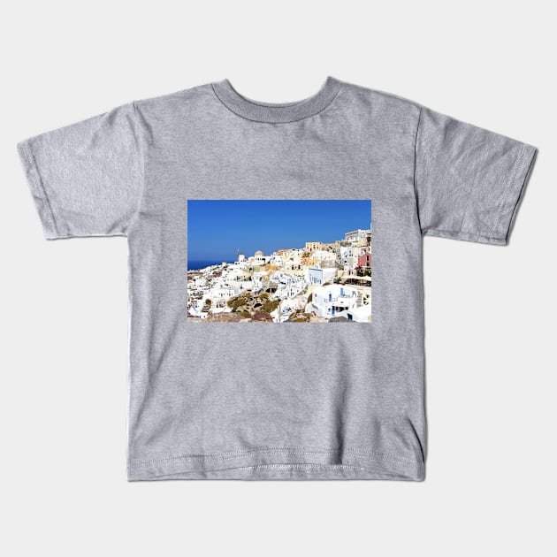 Oia Village II Kids T-Shirt by tomg